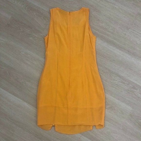 Maurie & Eve 100% Silk Women's Dress Size 8 Yellow Featured Zippers - Picture 8 of 8